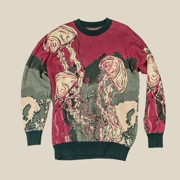 JUX Other - Jellyfish Unisex Jacquard Crewneck Knitted Sweater Relaxed Fit